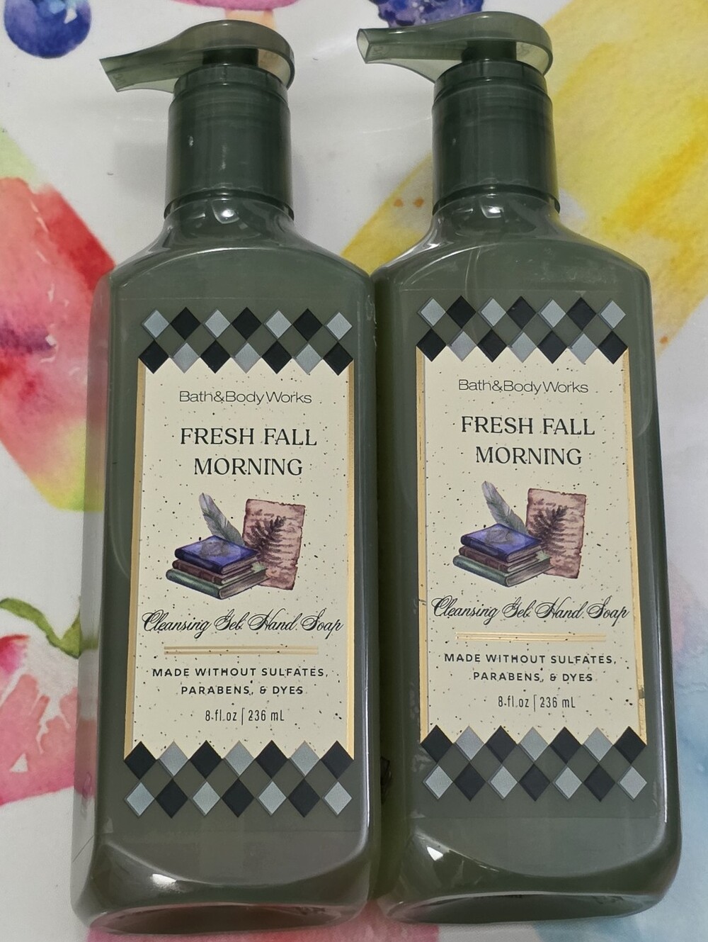 Bath & Body Works Fresh Fall Morning Cleansing Gel Hand Soap Set of 2 NEW RARE